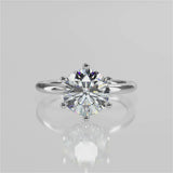 Whisper Round cut lab diamond engagement ring with six prongs and accent round diamonds video 