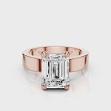 Emerald diamond Cigar Band Rose Gold
