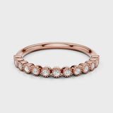 Solely round accent stones wedding band Rose Gold