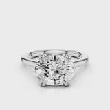 Nailah Oval East West solitaire ring with claw prongs white gold