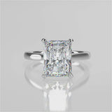 Lily Lab Created Diamond Engagement Ring set in a cathedral tapered plain gold band video 