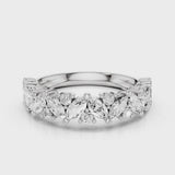 Liana wedding band alternating marquise and round lab diamonds eternity band