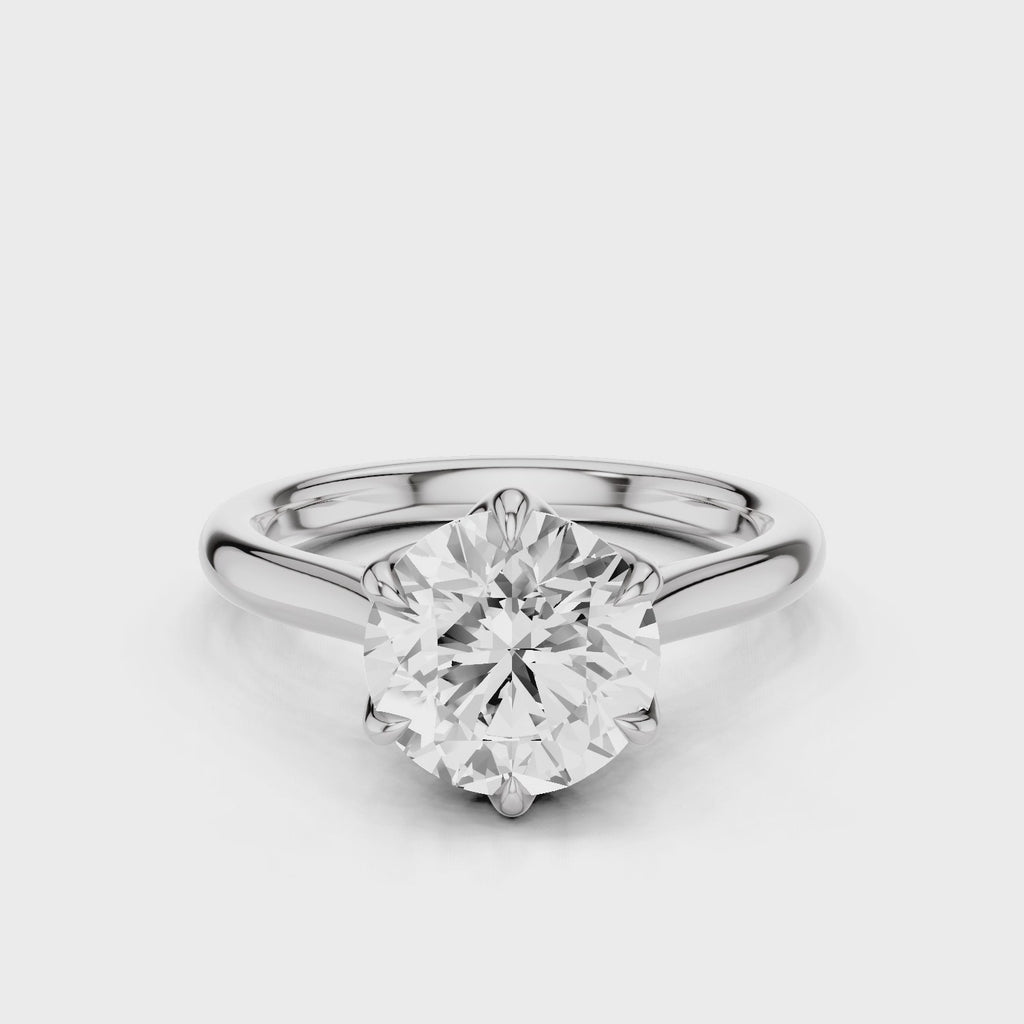 Tulip Cathedral Round Engagement Ring White Gold