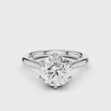 Tulip Cathedral Round Engagement Ring White Gold