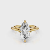 The "Rain" Marquise Lab Created Diamond Engagement Ring Video Yellow Gold