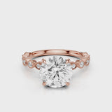 Ariana Lab Diamond Round engagement ring with accent stones Rose gold