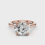 Nailah Oval East West solitaire ring with claw prongs Rose Gold
