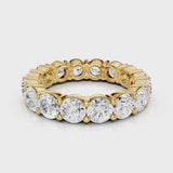 Angel eternity wedding band with round stones Yellow Gold