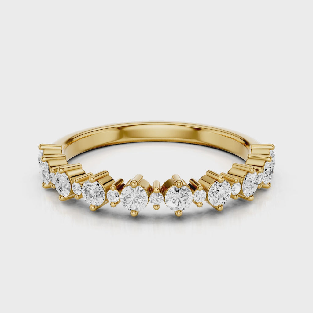 Lindsay Wedding Band with lab diamonds Yellow Gold