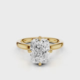 Destin Plain Elongated Cushion Cut Yellow Gold with plain band