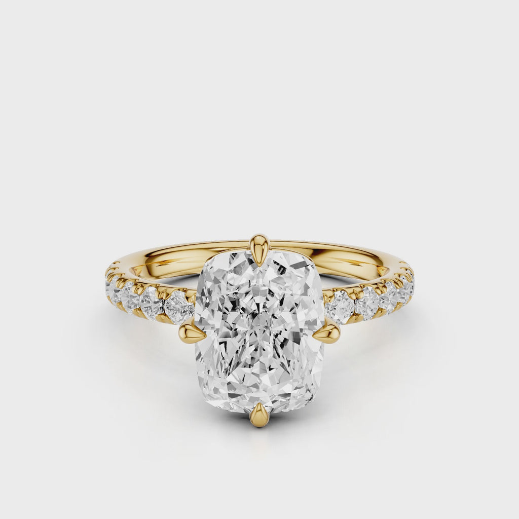 Destin Pave Yellow Gold Engagement Ring Video