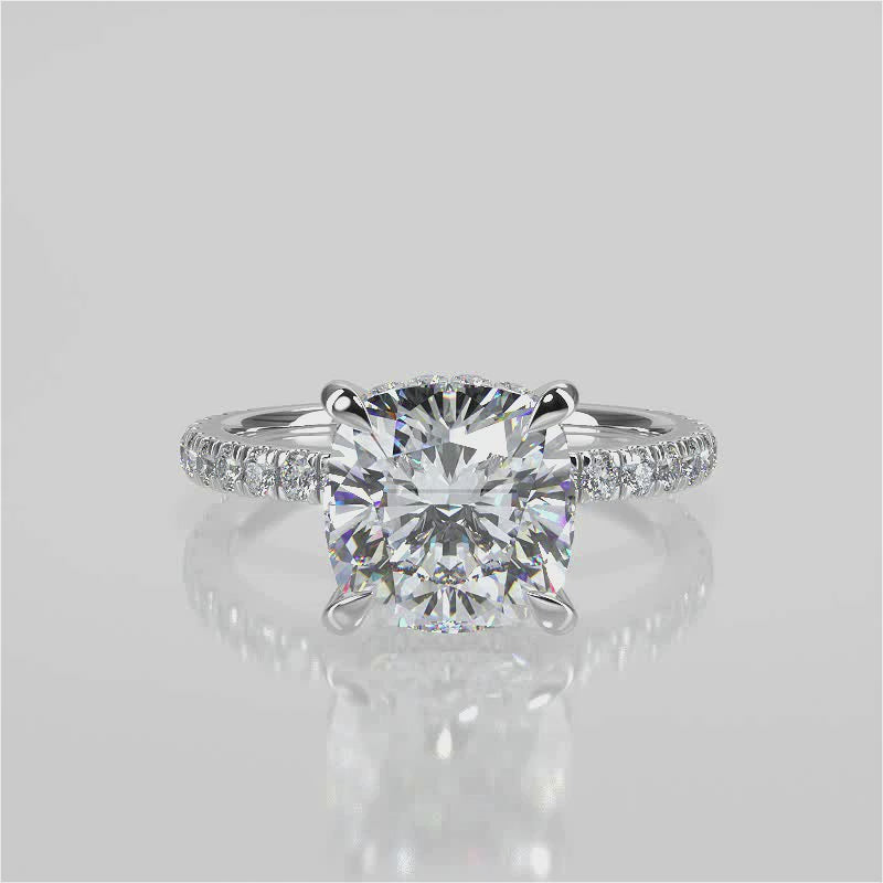 Venus Lab Created Diamond Engagement Ring with pave band video 