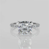 Venus Lab Created Diamond Engagement Ring with pave band video 