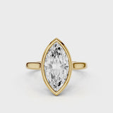 Chelsea Marquise Moissanite Bezel Ring  Yellow Gold video
