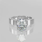 Oval Moissanite Cigar Band