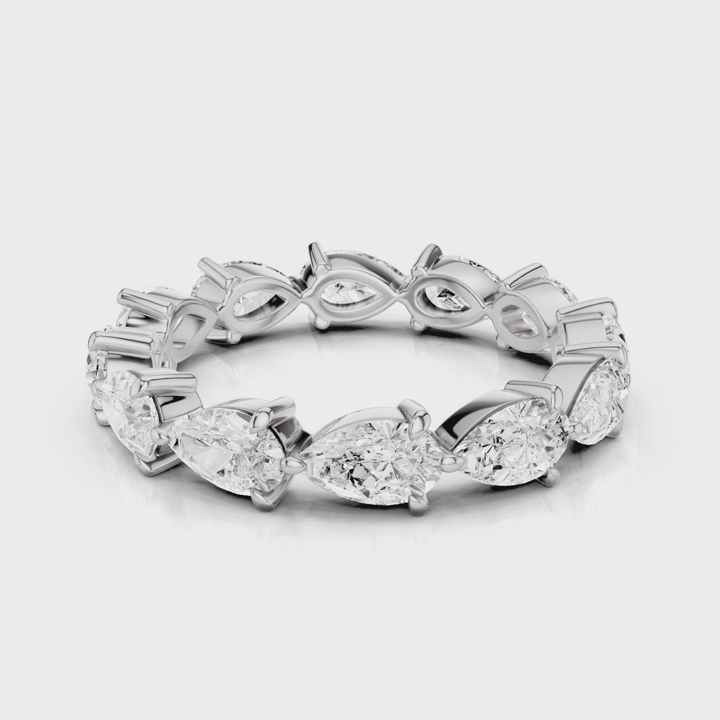 Adelle Wedding band with pear diamonds eternity band white gold 
