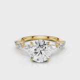 Ariana Lab Diamond Round engagement ring with accent stones Yellow Gold