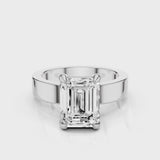 Emerald diamond Cigar Band White Gold
