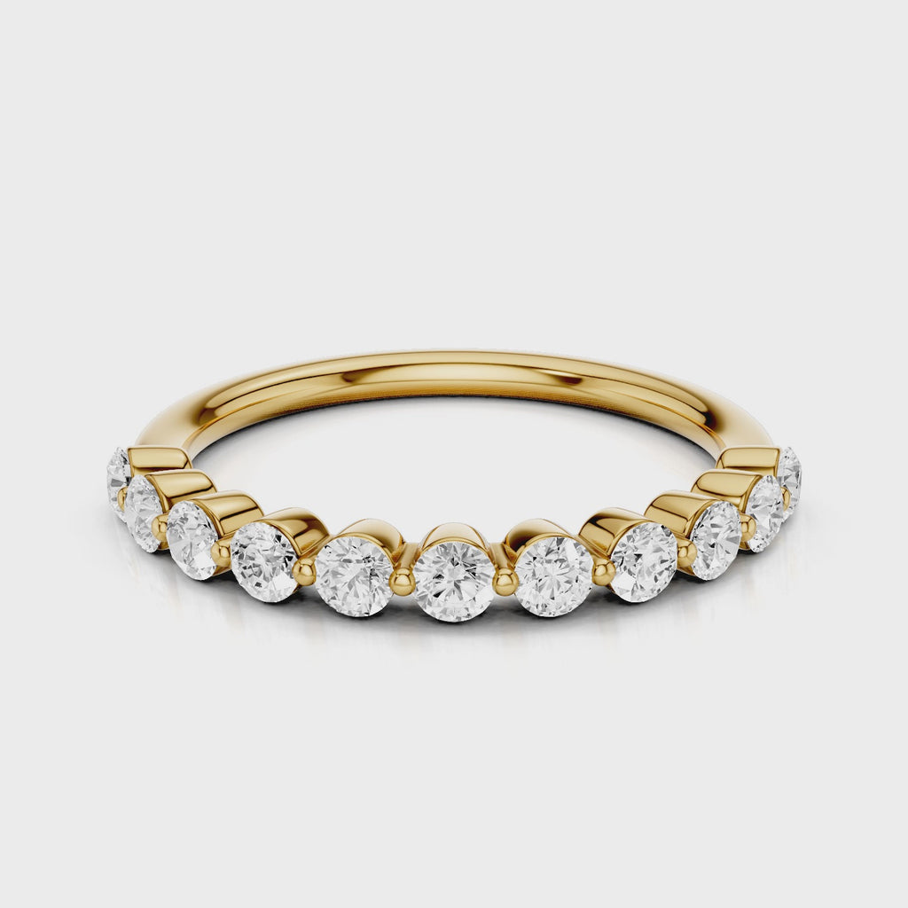 Elsa Wedding band with round accent stones Yellow Gold