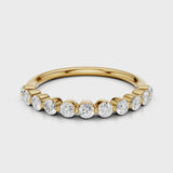 Elsa Wedding band with round accent stones Yellow Gold