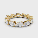 Adelle Wedding band with pear diamonds eternity band Yellow gold 