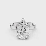 Pear Diamond Cigar Band White Gold