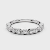Gisele Wedding band round stone accents White Gold