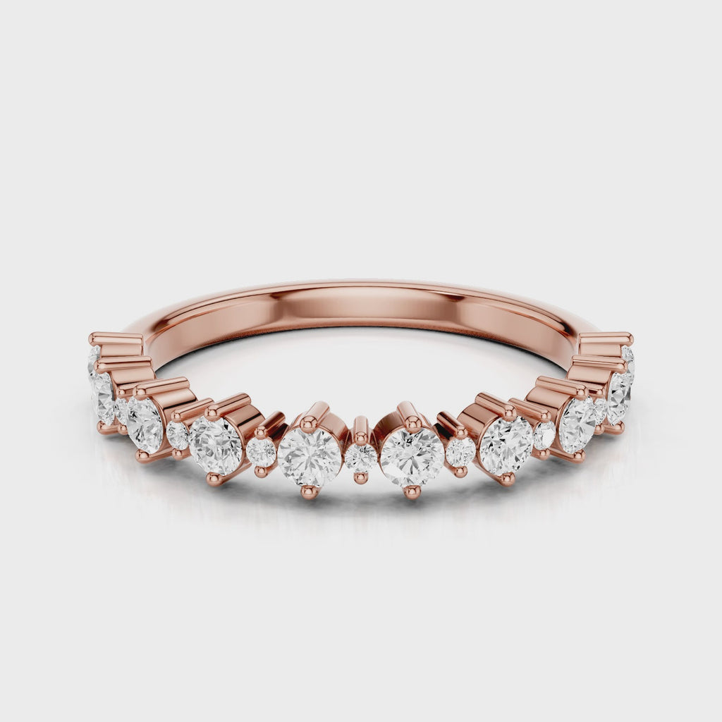 Lindsay Wedding Band with lab diamonds Rose Gold