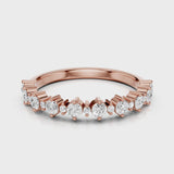Lindsay Wedding Band with lab diamonds Rose Gold