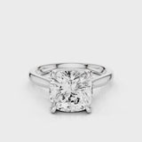 Iris Cushion Lab Created Diamond Engagement Ring set in a cathedral tapered plain white gold band video  White Gold