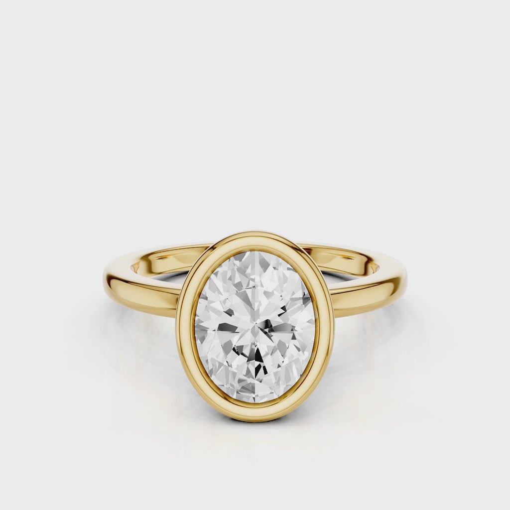 Grace Oval Bezel Engagement Ring Yellow Gold