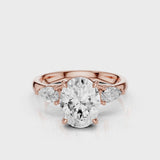 Luys Oval Moissanite Engagement Rings White Gold Rose Gold
