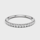 Melissa wedding band with lab diamonds and single row French pave setting White gold