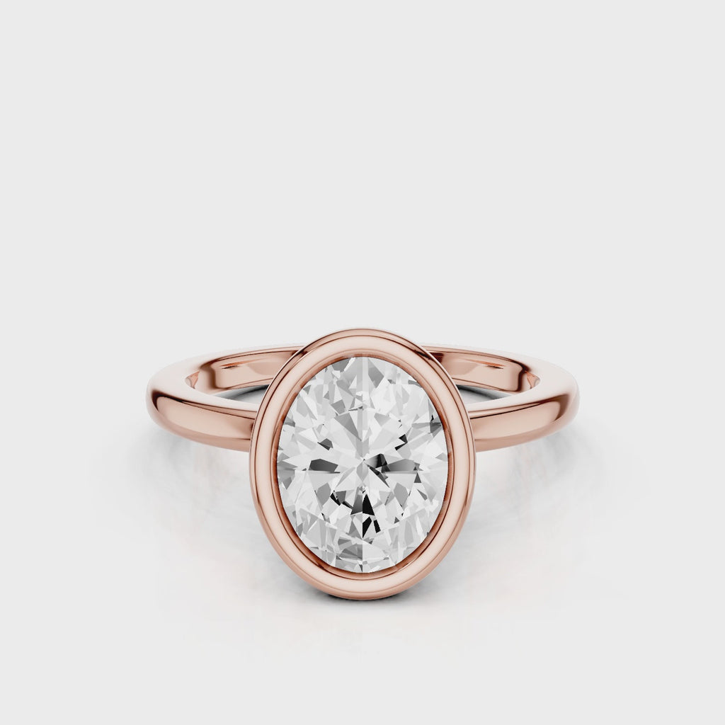 Grace Oval Bezel Engagement Ring Rose Gold