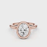 Grace Oval Bezel Engagement Ring Rose Gold