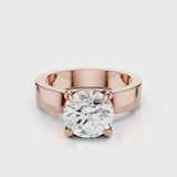 Round Diamond Cigar Band Rose Gold