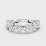 Chelly Oval lab diamond wedding band White Gold