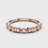Gisele Wedding band round stone accents Rose Gold
