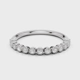 Solely round accent stones wedding band White Gold