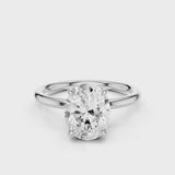 Bella Oval lab diamond engagement ring solitaire with four prongs White Gold