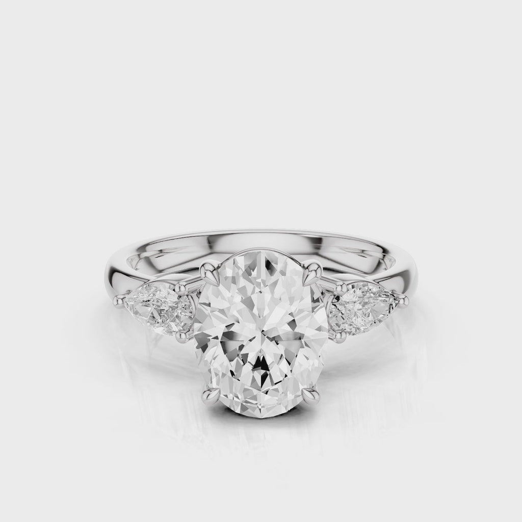 Luys Oval Moissanite Engagement Rings White Gold