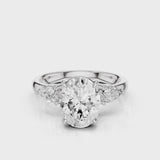 Luys Oval Moissanite Engagement Rings White Gold
