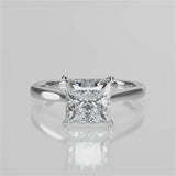 Ivana Princess Cut Lab Created Diamond Engagement Ring with cathedral setting and tapered round band video 