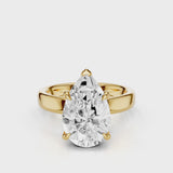 Pear Diamond Cigar Band Yellow Gold