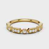Gisele Wedding band round stone accents Yellow Gold