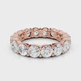 Angel eternity wedding band with round stones Rose Gold