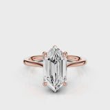 Hope Hexagon Lab Diamond engagement ring with hidden halo and rose gold band
