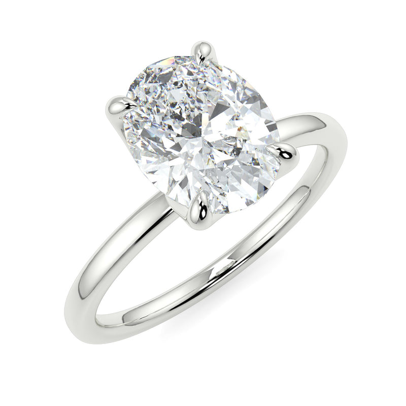 Tulip Oval Moissanite Engagement Ring