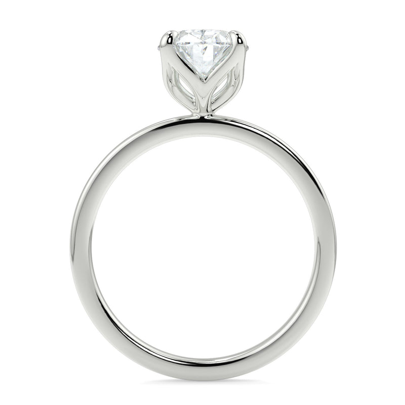 Tulip Oval Moissanite Engagement Ring