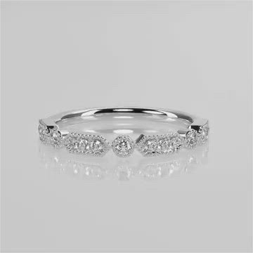 A Giselle moissanite wedding band.